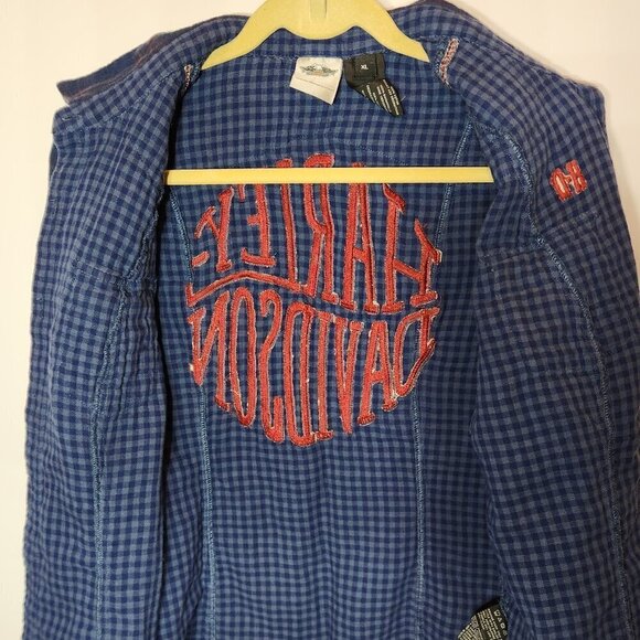 Women's XL Harley Davidson HD Plaid Button Up Long Sleeve Shirt - Picture 4 of 9